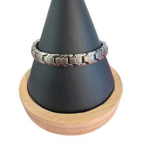 N+ Nitrolube Bracelet Stainless Steel Magnetic Fold Over Clasp 7" Long 1/4" Wide